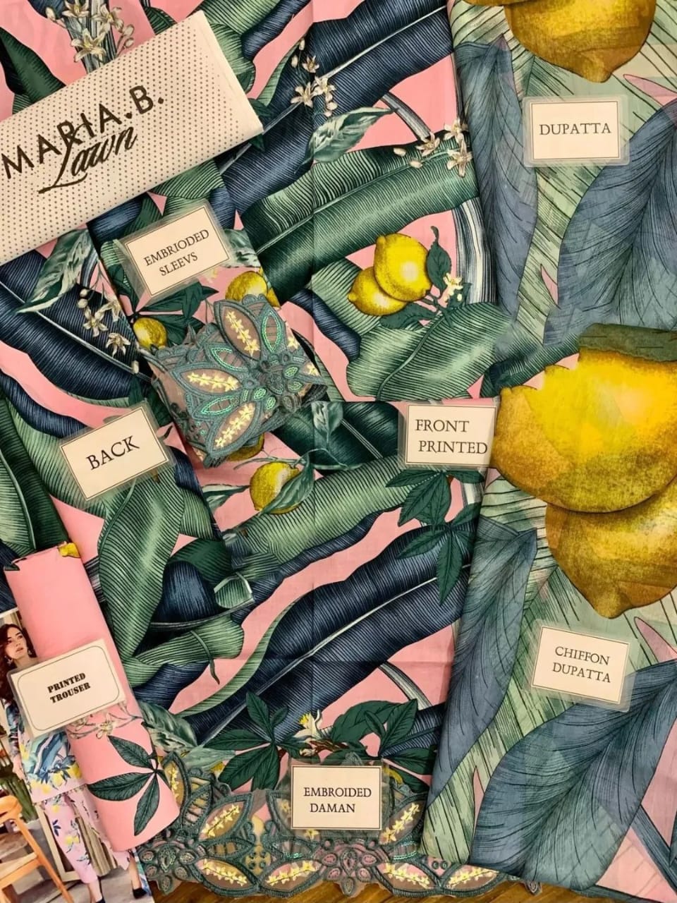 Lawn printed with embroidered patch unstitched 3pc