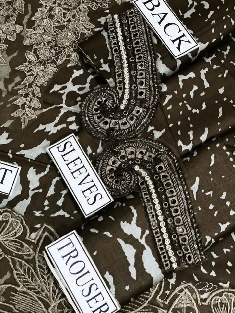 Lawn printed with embroidered patch unstitched 3pc