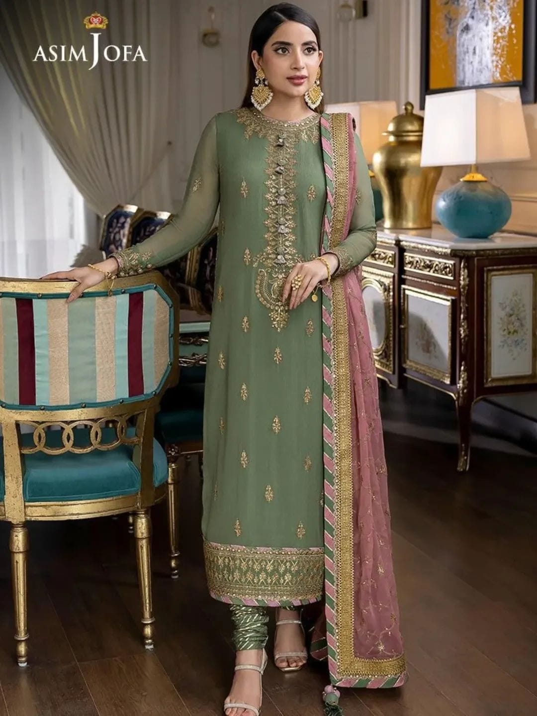 Chiffon Embroidered Sequence Luxury Unstitched 3pc
