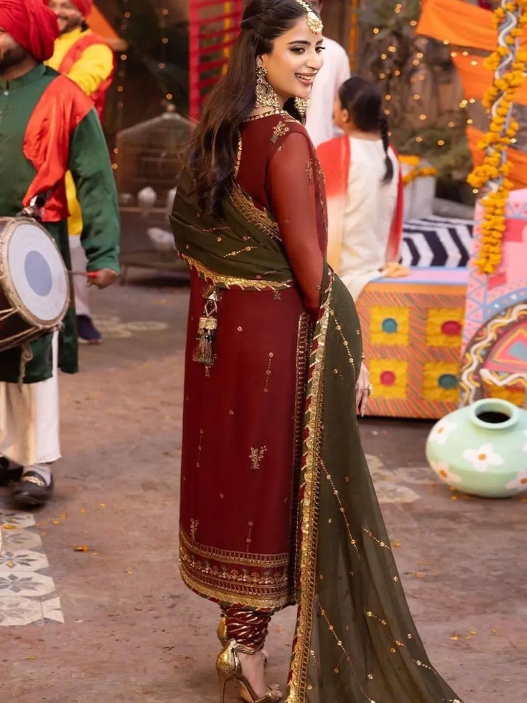 Chiffon Embroidered & Sequined Unstitched 3PC